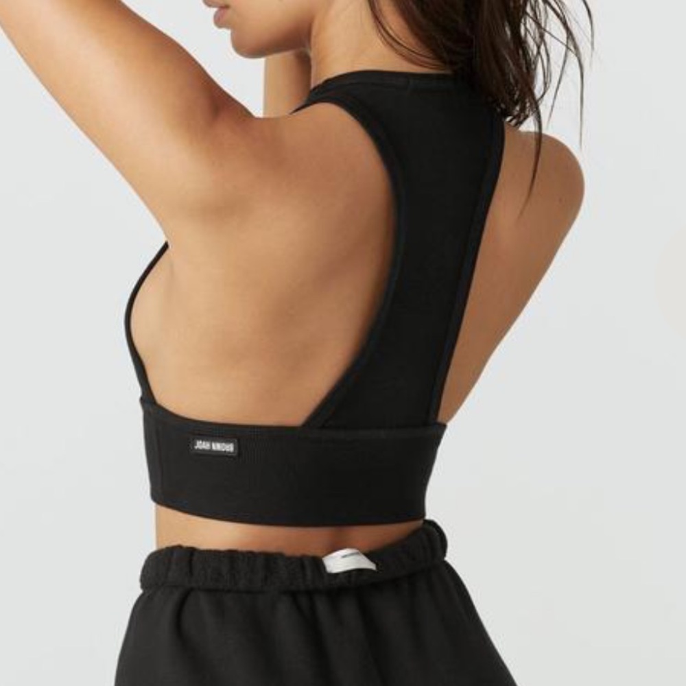 Joah Brown Longline Tank in Black FlexRib